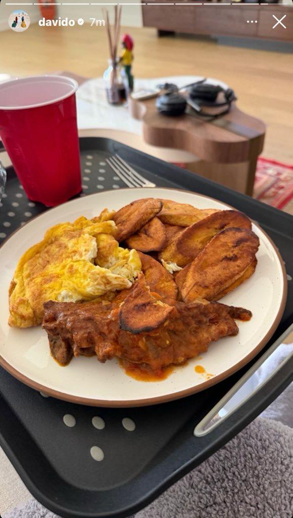 Davido clapsback at X-user who berated him for posting a plate of plantain and egg on his Instastories